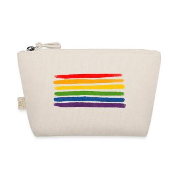 Regenbogenstreifen LGBTQIA+- - Bio-Täschchen - Natur - Vorne