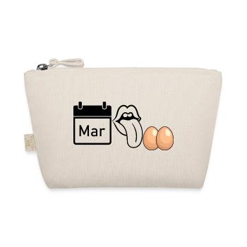 MRZ LCK EIER, Humor, MÄRZ LECK EIER  - Bio-Täschchen - Natur - Vorne