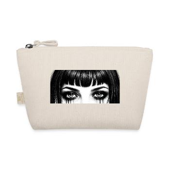 Black and White Eyes Teardrop Design - Organic Pouch - nature - Front