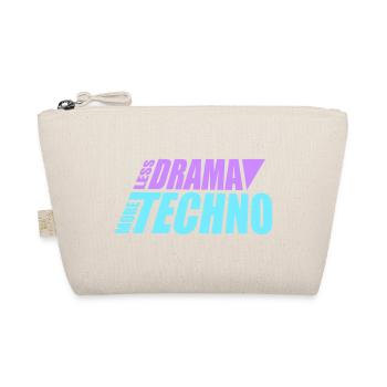 Less drama more techno Spruch Party Rave Logo Text - Bio-Täschchen - Natur - Vorne