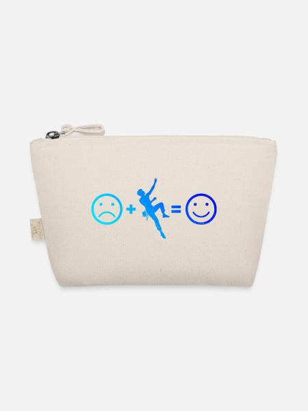 Geschenkidee für die Bouldererin mit Sportklettern - Bio-Täschchen - Natur