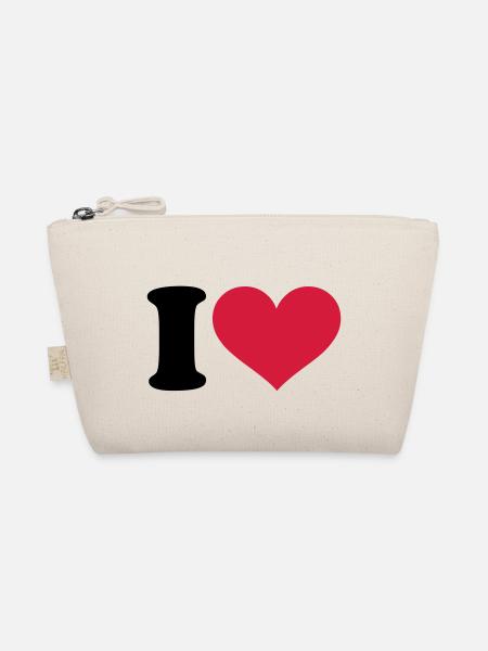 I - Heart - Bio-Täschchen - Natur