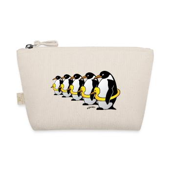 Pinguine mit Quietscheentchen - Bio-Täschchen - Natur - Vorne