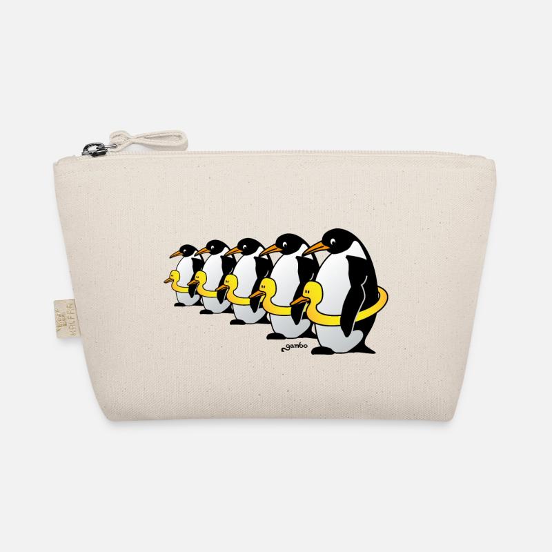 Pinguine mit Quietscheentchen Bio-Täschchen