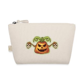 Halloween Evil Scary Pumpkin - Organic Pouch - nature - Front