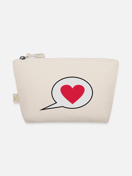Ich liebe Dich - Bio-Täschchen - Natur