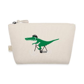 crocodile on bicycle - Bio-Täschchen - Natur - Vorne