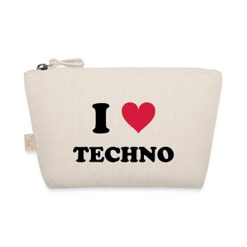 I LOVE TECHNO - Bio-Täschchen - Natur - Vorne