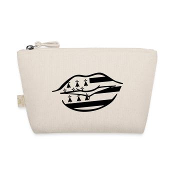 große Küsse Lippen Breton - Bio-Täschchen - Natur - Vorne