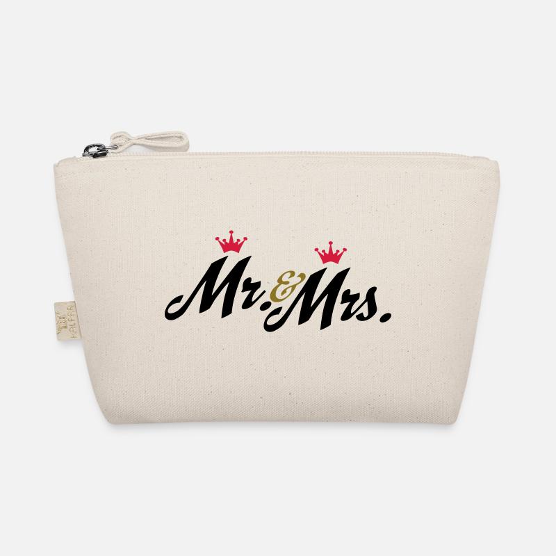 Lustige Geschenke zur Hochzeit, Mr and Mrs - Bio-Täschchen - Natur