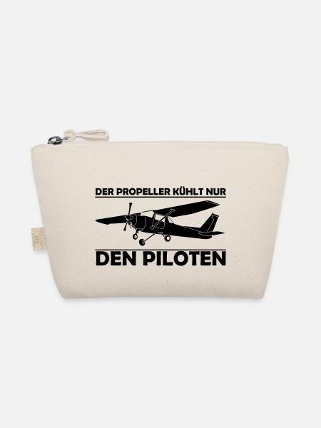 Cessna Motorflugzeug Geschenk - Bio-Täschchen - Natur - Vorne