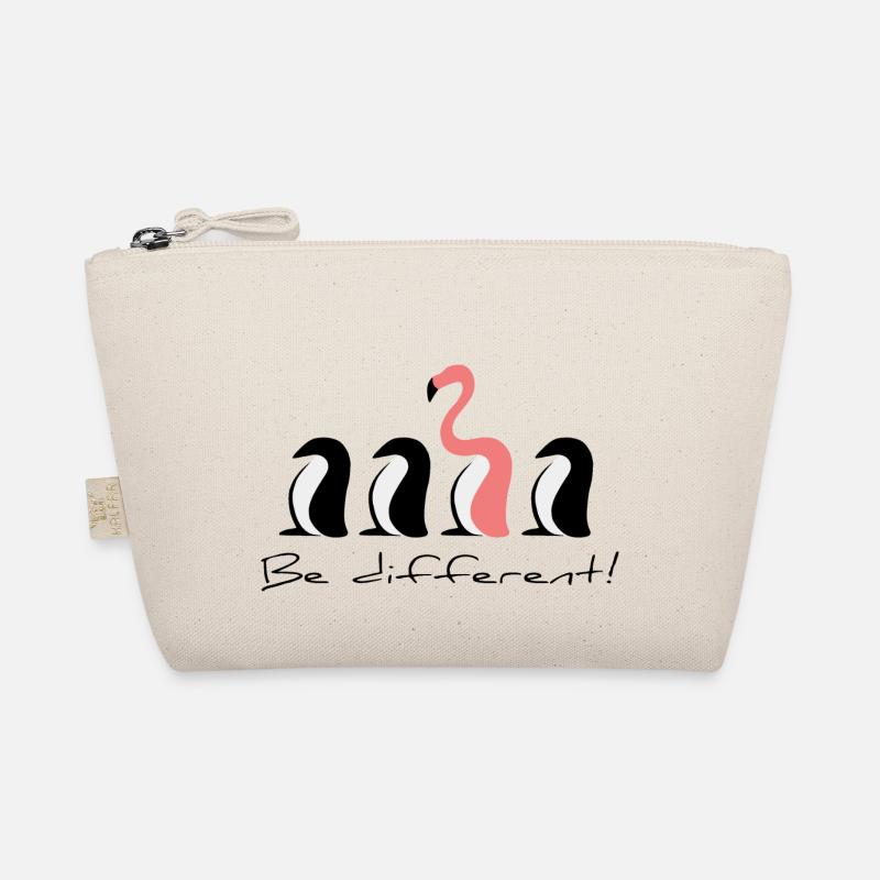 Flaminguin Flamingo unter Pinguin Sei anders - Bio-Täschchen - Natur
