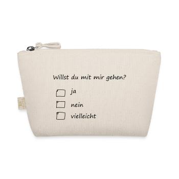 willst du mit mir gehen? - Bio-Täschchen - Natur - Vorne