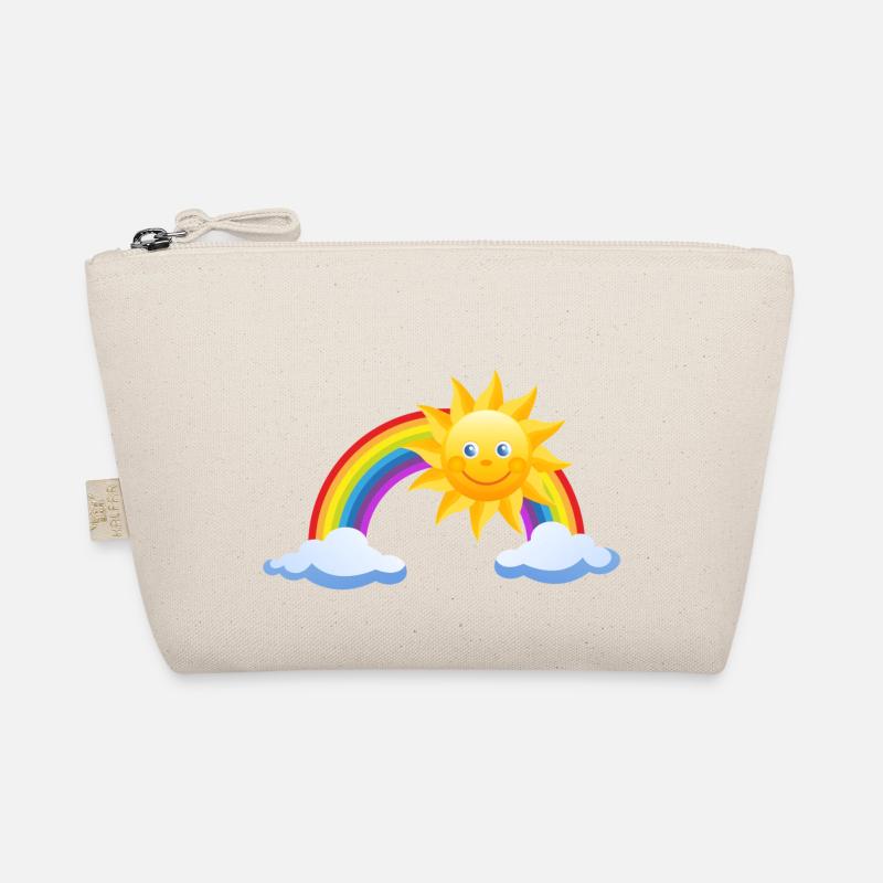rainbow sun clouds weather rainbow sun cloud41 Organic Pouch