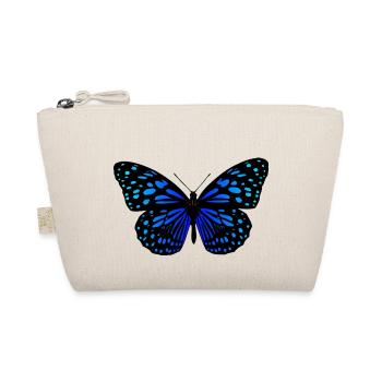 Schwarz blauer Schmetterling Geschenkidee - Bio-Täschchen - Natur - Vorne