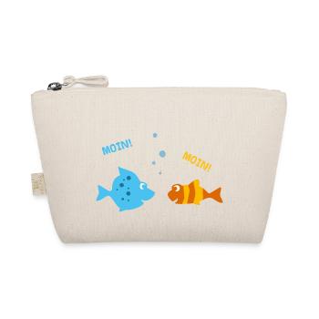 Lustige Fische machen Urlaub am Meer u. sagen Moin - Bio-Täschchen - Natur - Vorne