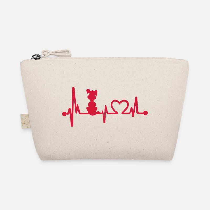 dog heart beat - Bio-Täschchen - Natur
