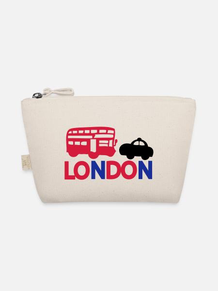 LONDON CAP BLACK & RED BUS - Bio-Täschchen - Natur - Vorne