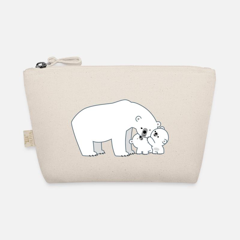 Nette Mutter Eisbär und Jungen- Cheerful Madness!! Bio-Täschchen