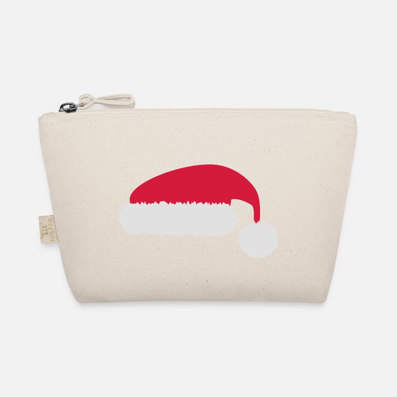 Weihnachtsmann Weihnachten Mütze - Bio-Täschchen - Natur