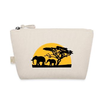 Sunset In Africa Tree And Elephants - Bio-Täschchen - Natur - Vorne