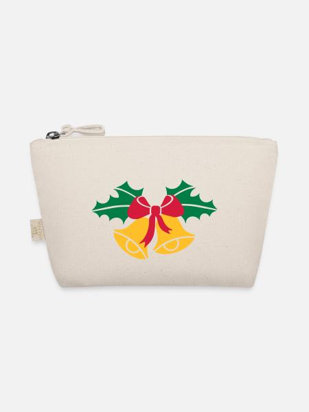 Glocken Weihnachten - Bio-Täschchen - Natur - Vorne