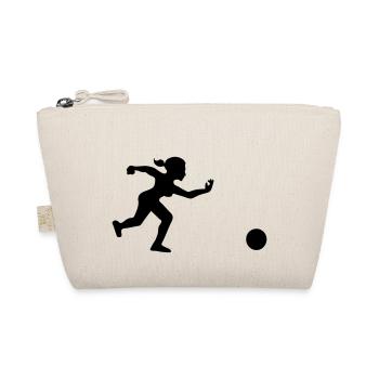 bowling player throws her ball - Organic Pouch - nature - Front
