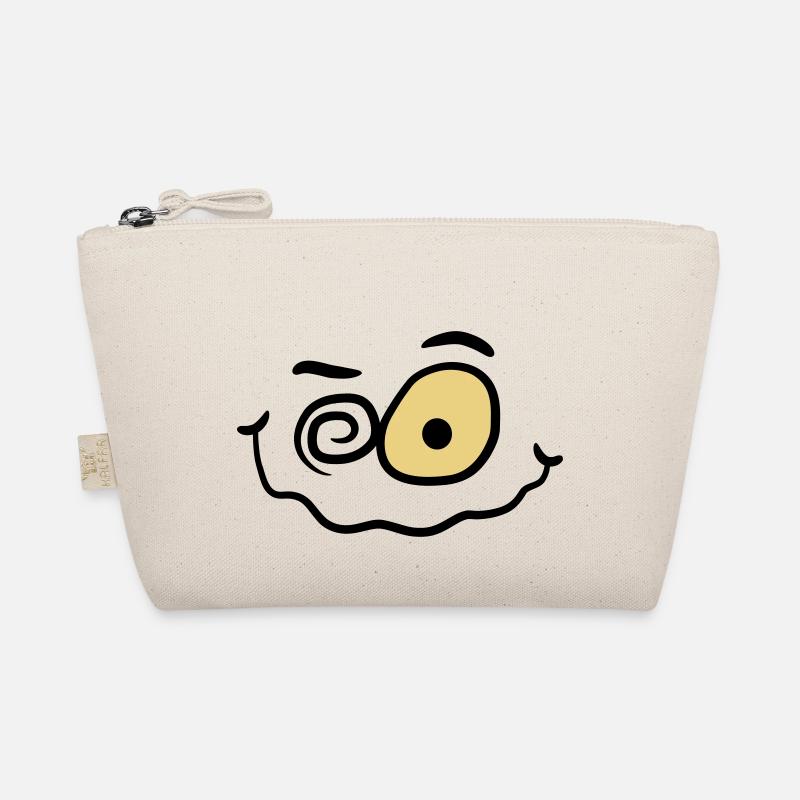 Verrücktes Lustiges Wahnsinniges Smiley Gesicht - Bio-Täschchen - Natur