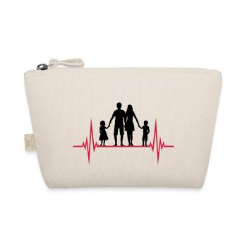 frequency family heartbeat pulse fathers day 2 children - Organic Pouch - nature - Front