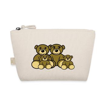 Teddy Familie Papa Mama Kinder - Bio-Täschchen - Natur - Vorne