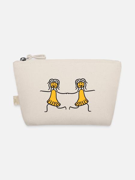 Girlfriends girls women friends dancing - Organic Pouch - nature - Front