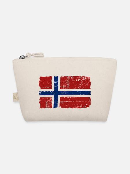 Norway - Norwegen - Vintage Look - Bio-Täschchen - Natur