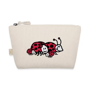 Ladybug family dad mom kids parents - Organic Pouch - nature - Front