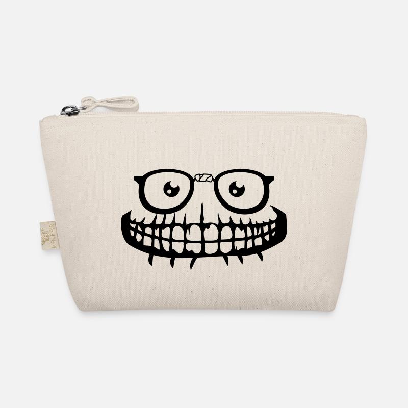 mouth monster teeth face creepy horror hallow Organic Pouch