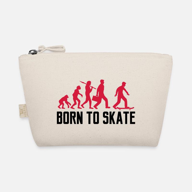 text born to skate evolution brett skater skateboa Bio-Täschchen