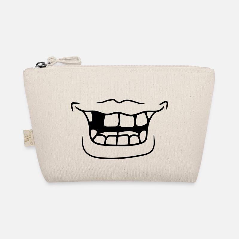 grinning mouth laugh funny tooth gluecke comic cartoo Organic Pouch