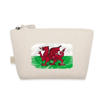 Wales Flag - Vintage Look - Bio-Täschchen - Natur - Vorne