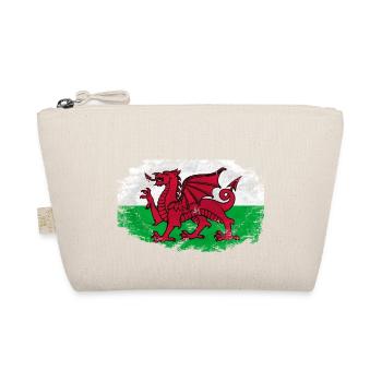 Wales Flag - Vintage Look - Bio-Täschchen - Natur - Vorne