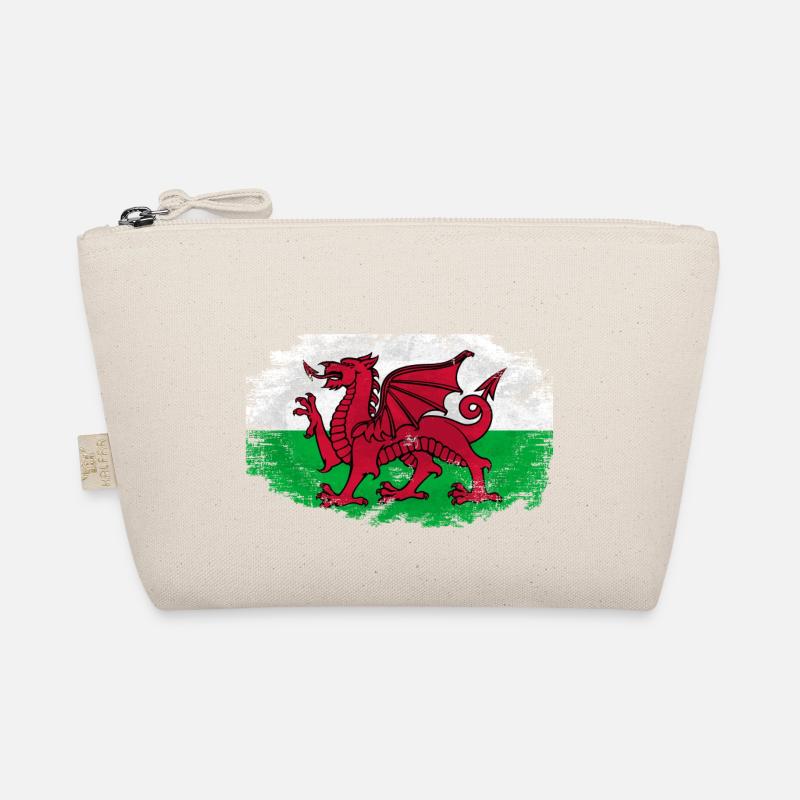 Wales Flag - Vintage Look Bio-Täschchen