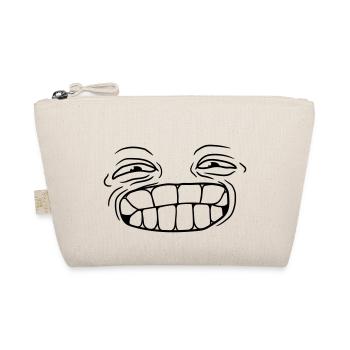 cartoon grin funny face head eyes mouth zae - Organic Pouch - nature - Front