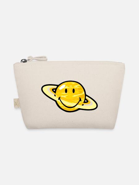 Smiley Saturn - Bio-Täschchen - Natur