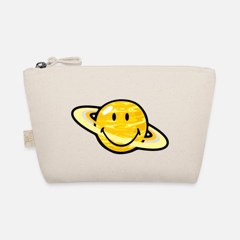Smiley Saturn - Bio-Täschchen - Natur