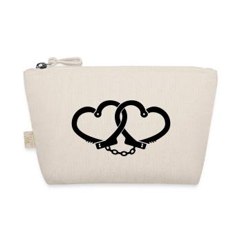 Love Handcuffs - Liebes Herz Handschellen - Bio-Täschchen - Natur - Vorne