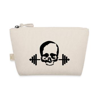 Langhanteln mit Totenkopf / Barbells with skull - Bio-Täschchen - Natur - Vorne