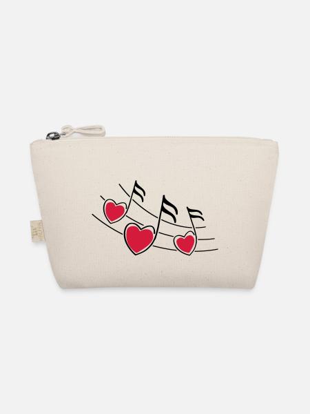 music hearts notes - Bio-Täschchen - Natur - Vorne