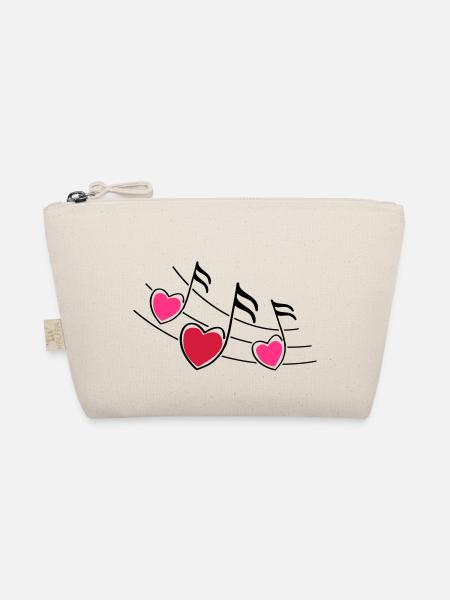 music notes hearts - Bio-Täschchen - Natur - Vorne