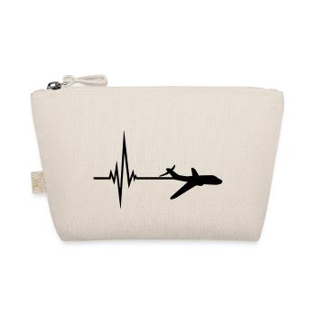 logo pulse frequency heartbeat line airplane airpl - Organic Pouch - nature - Front