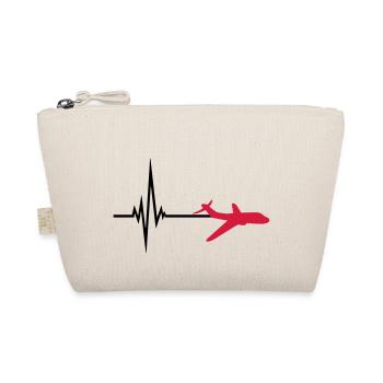 logo pulse frequency heartbeat line airplane airpl - Organic Pouch - nature - Front