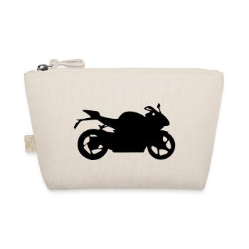motorrad silhouette - Bio-Täschchen - Natur - Vorne