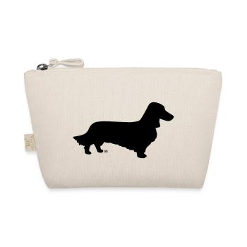 Long-haired dachshund silhouette - Organic Pouch - nature - Front